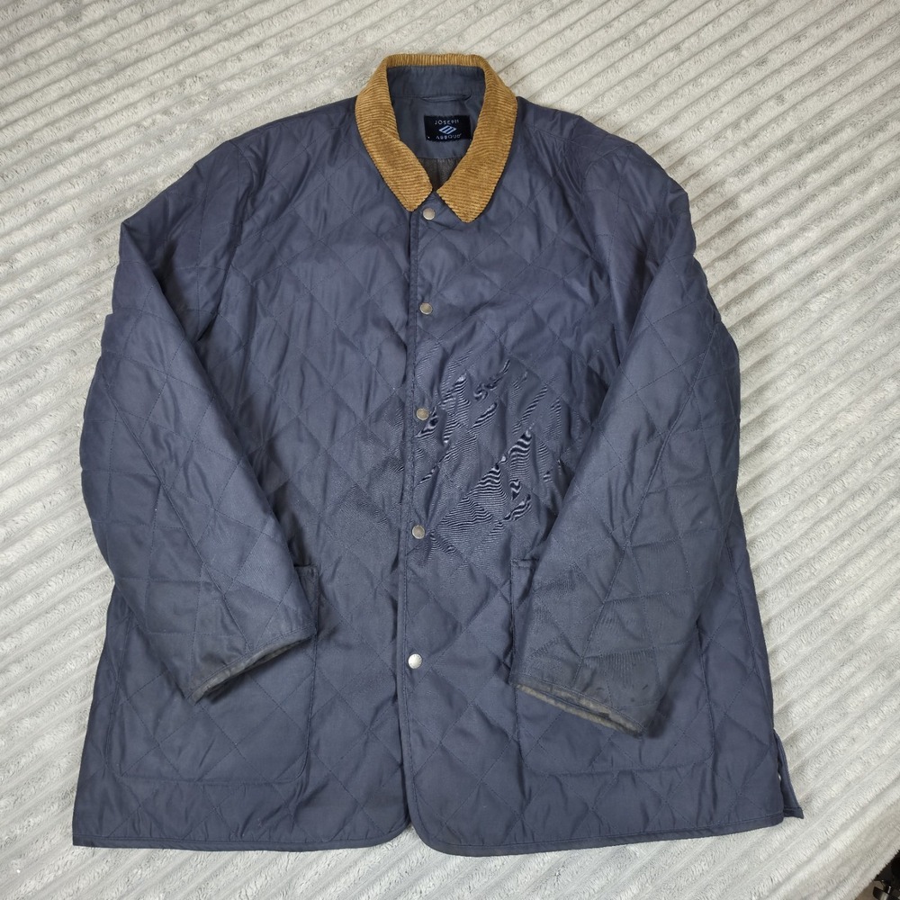 Joseph Abboud Current Blue Diamond Quilted Barn Jacket Men's 2xL